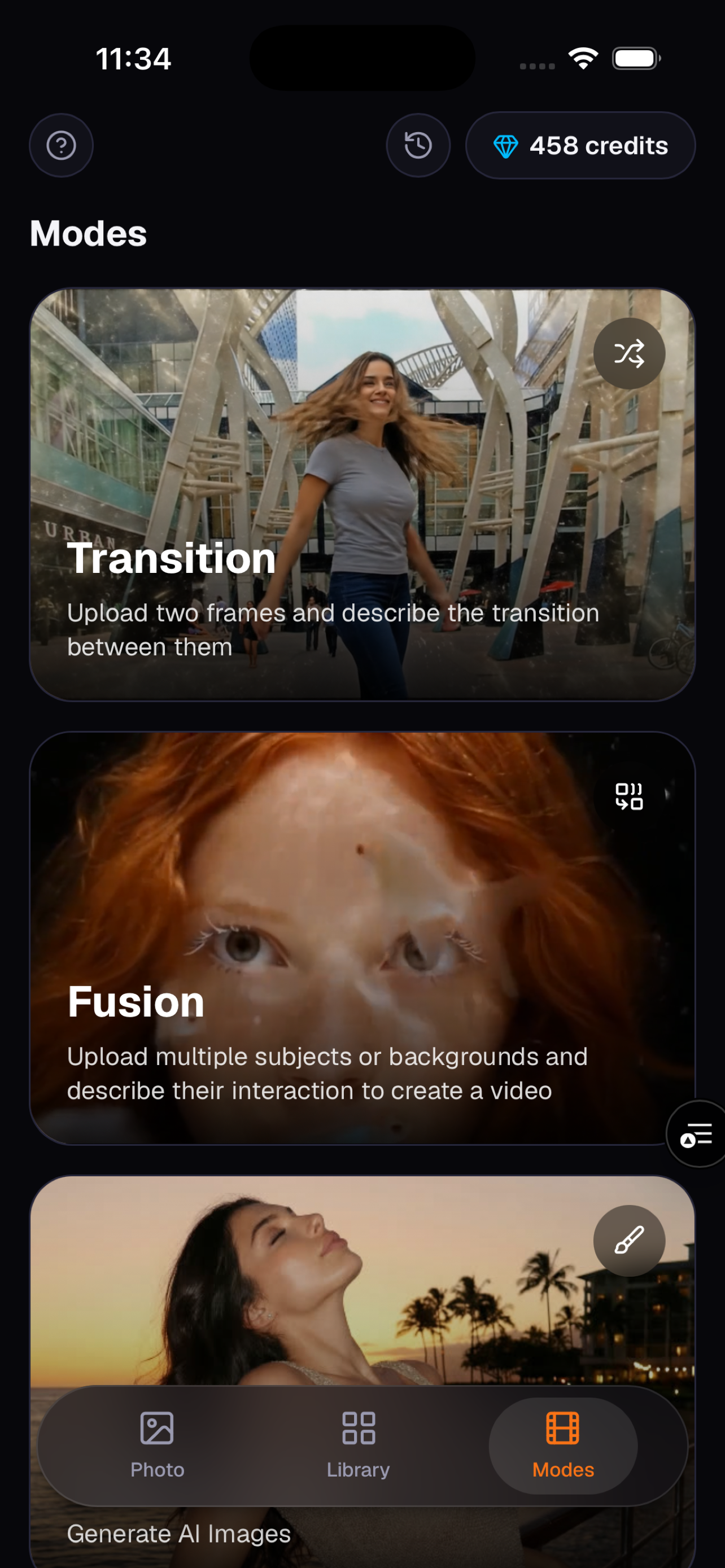 Photo to Video — creative modes