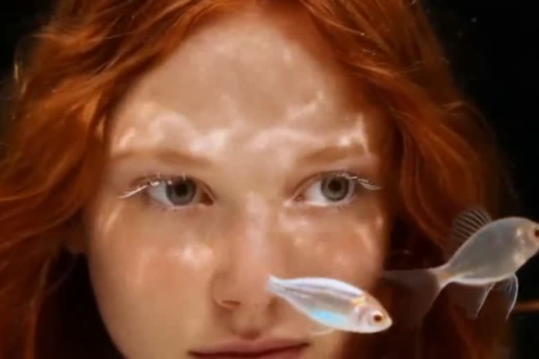 A frame from an AI-generated video that combined several separate reference images into one scene