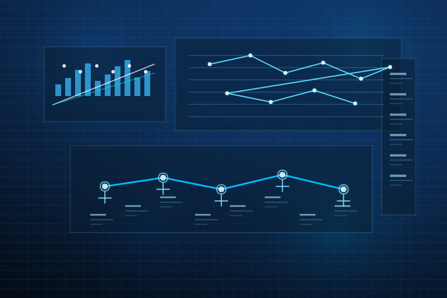 Enterprise customer support leaders reviewing AI-powered case routing, service intelligence dashboards, and expert handoff workflows in a modern blue operations center